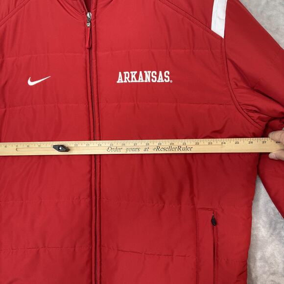 Arkansas Razorbacks Jacket Mens XL Red NCAA Nike Full Zip Puffer Insulated - Picture 8 of 12